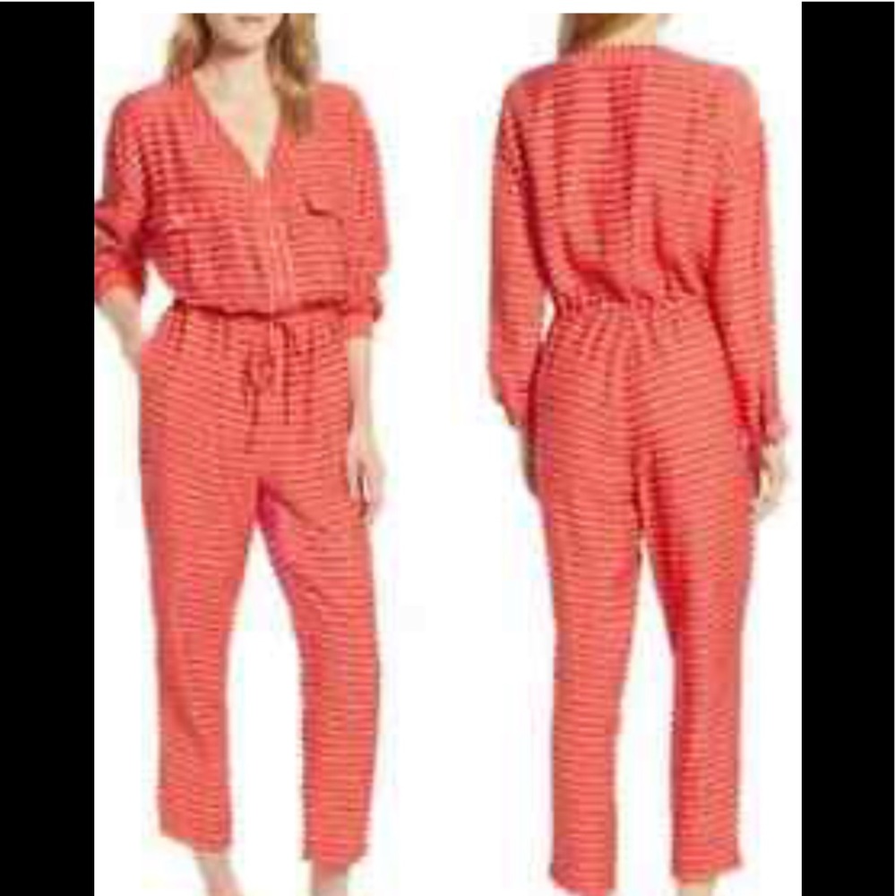 Lou & Grey by Loft Sunny Striped Tie Waist Jumpsuit size Small NWT - Picture 10 of 10